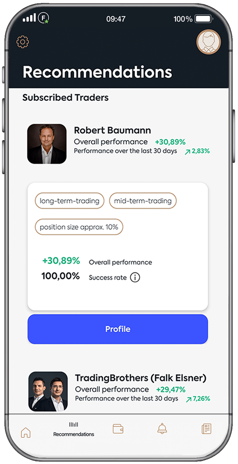 Broker App, profile of Robert Baumann, star trader at Follow MyMoney